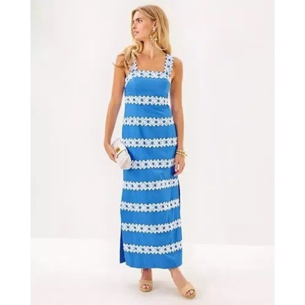 Lilly Pulitzer Davis Maxi Slit Dress Sz 16 Cotton NWT $298 - Picture 10 of 12